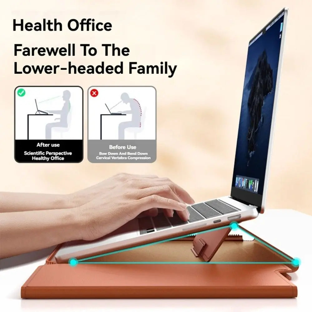 Leather Laptop Sleeve & Stand